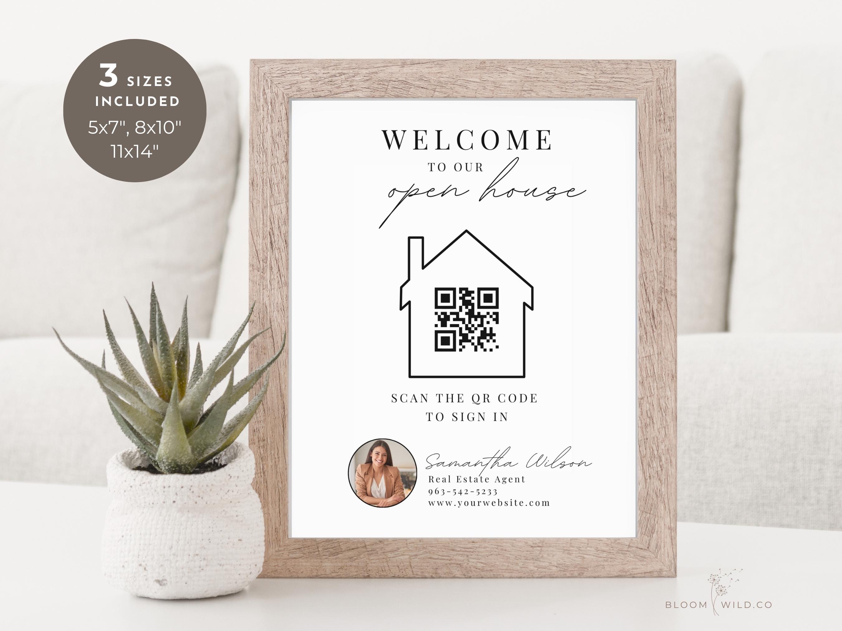 Welcome to Our Open House Sign, Open House Sign in QR Code, Brokers ...