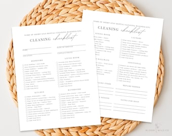 Airbnb Cleaner Checklist, Deep Cleaning Checklist Editable, Cleaning Business Checklist Canva, Professional Deep Cleaning Service Template