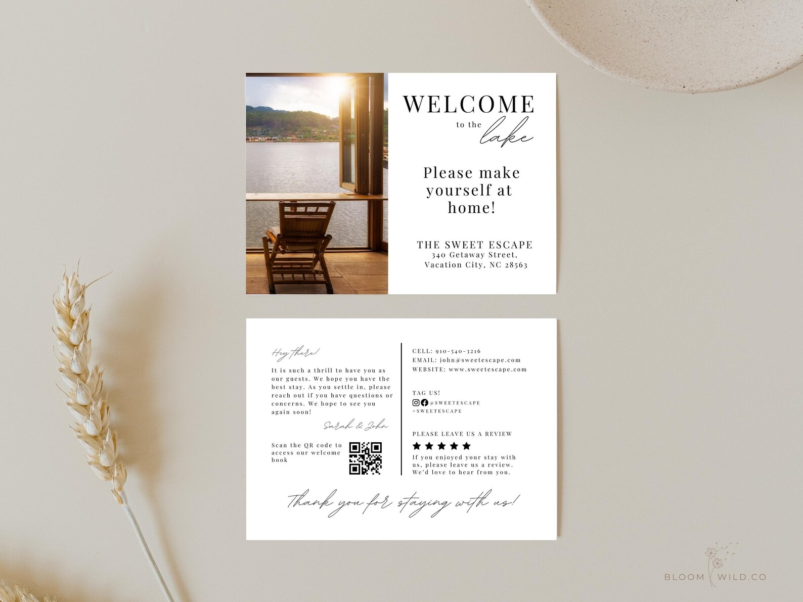 Welcome Message For Rbnb Lake House Airbnb Welcome Guest Cards, Airbnb Welcome Basket Thank You ...
