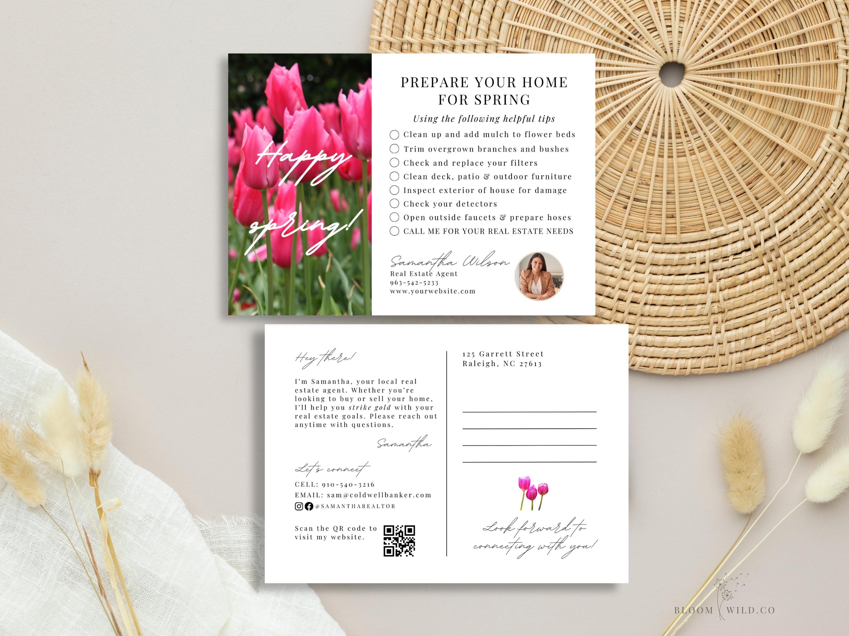 Spring Home Maintenance Checklist Realtor, Realtor Marketing Postcard ...