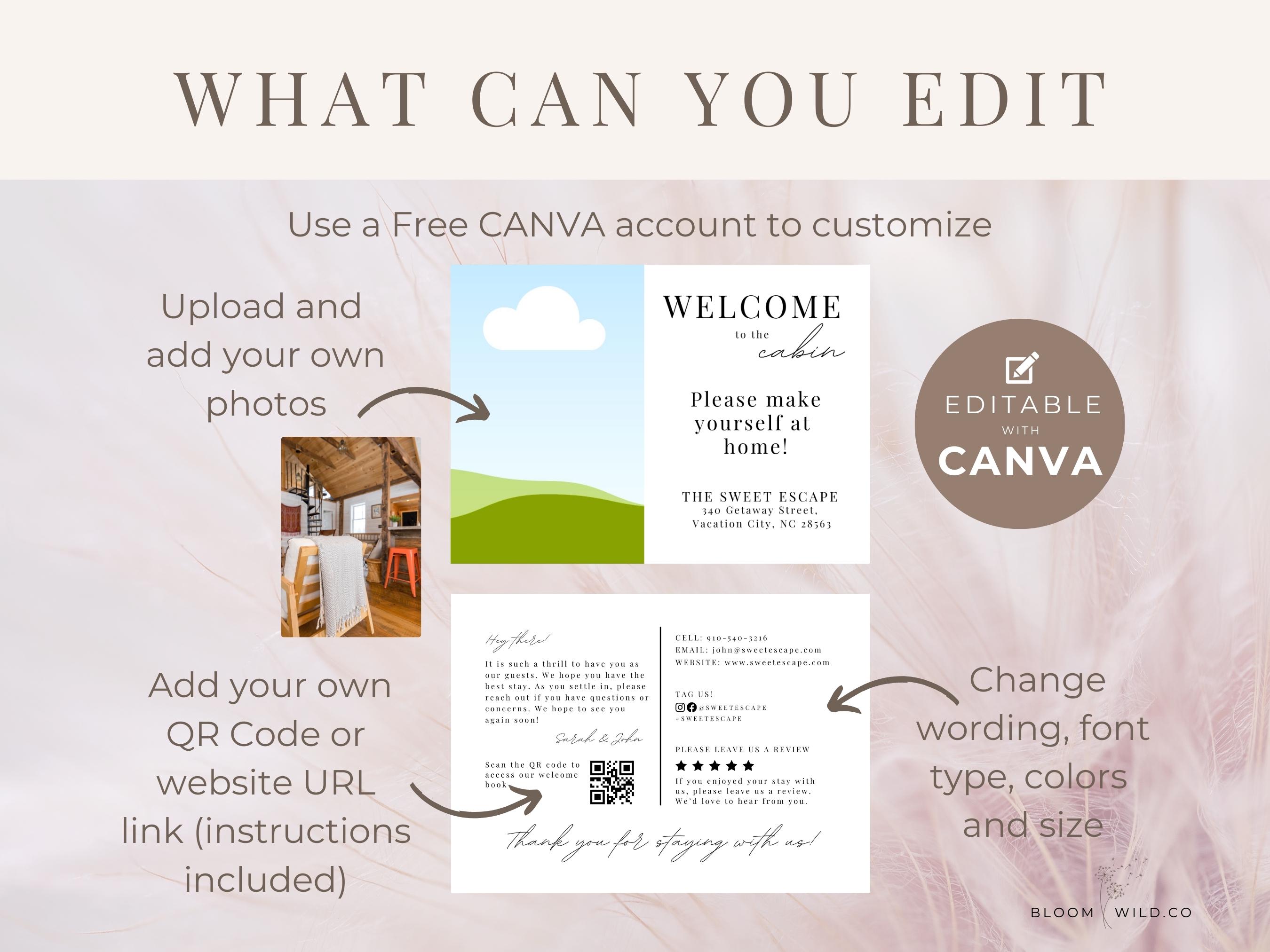 Welcome Message For Rbnb Welcome Cards for Airbnb Cabin, Airbnb Welcome Guest Cards, Airbnb ...