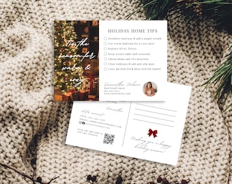 Dicas para Casa de Férias - Cartão Postal para Corretores de Imóveis, Modelo de Marketing Imobiliário de Natal, Ferramenta Editável de Marketing por E-mail no Canva