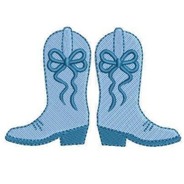 Cowgirl Boot & Bow Fill Stitch, Machine Embroidery Design, 4 Sizes, PES DST JEF Incl Digital Instant Download