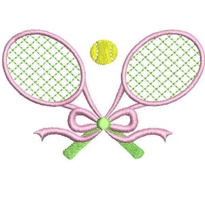 Tennis Racquets Rackets Crossed Machine Embroidery Design, 5 Sizes, PES DST JEF Incl Digital Instant Download
