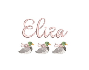 Mallard Girl with Bow Trio Duck Machine Embroidery Design 3 Sizes PES DST JEF Incl Digital Instant Download