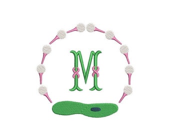 Golf Monogram Frame Preppy Design for Machine Embroidery, 3 Sizes PES DST JEF++ Incl Digital Instant Download