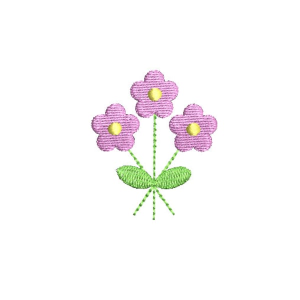 Mini-Daisy Flower Bunch Design 5 Sizes Machine Embroidery Design PES DST JEF Digital Download