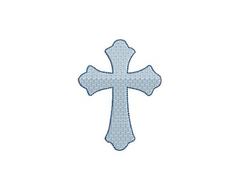 Christian Cross Outlined Embroidery Design Easter Christmas Mini-Cross Cross Baby Machine Design Instant Download Includes PES DST JEF