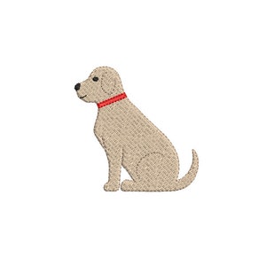 Dog Labrador Sitting FILL Stitch Machine Embroidery Design Stitch 5 Sizes Digital Instant Download