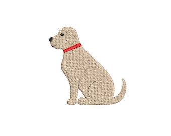 Dog Labrador Sitting FILL Stitch Machine Embroidery Design Stitch 5 Sizes Digital Instant Download