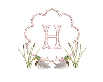 Fille colvert canard perles chat queues roseaux cadre motif de broderie Machine 3 tailles PES DST JEF incl téléchargement numérique