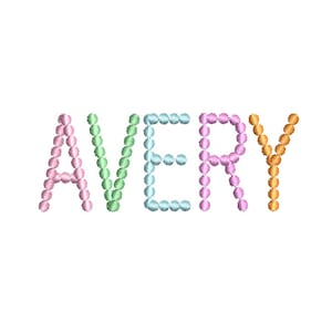 Pearl Beaded Font All Caps Machine Embroidery Design 5 Sizes BX PES DST+++ Incl Digital Instant Download