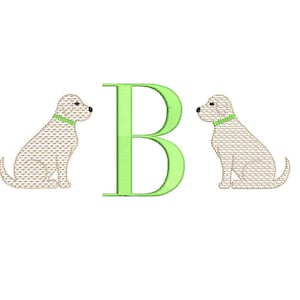 Lab Dog SKETCH Machine Embroidery Design 4 Sizes Classic Preppy Instant Download