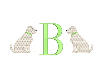 Lab Dog SKETCH Machine Embroidery Design 4 Sizes Classic Preppy Instant Download