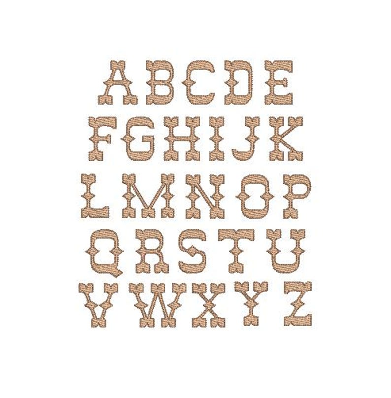 Wild West Western Font Rope Fill Two Color Outlined All Caps Machine ...