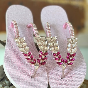 Sweet 16 Rosa Kristall Flip Flop Handgefertigte Glitzernde Strass Sandalen Luxus Teen Party Schuhe Elegant Geburtstag Feier Geschenk Chic Fun Style