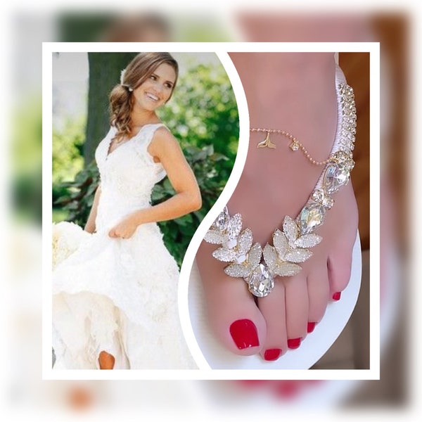 Sparkling Open Toe Footwear Bride Stylish Beach Wedding Sandal Ideal Gift Luxury Bridal Flip Flop Comfortable Sandal Stylish Gift for Her