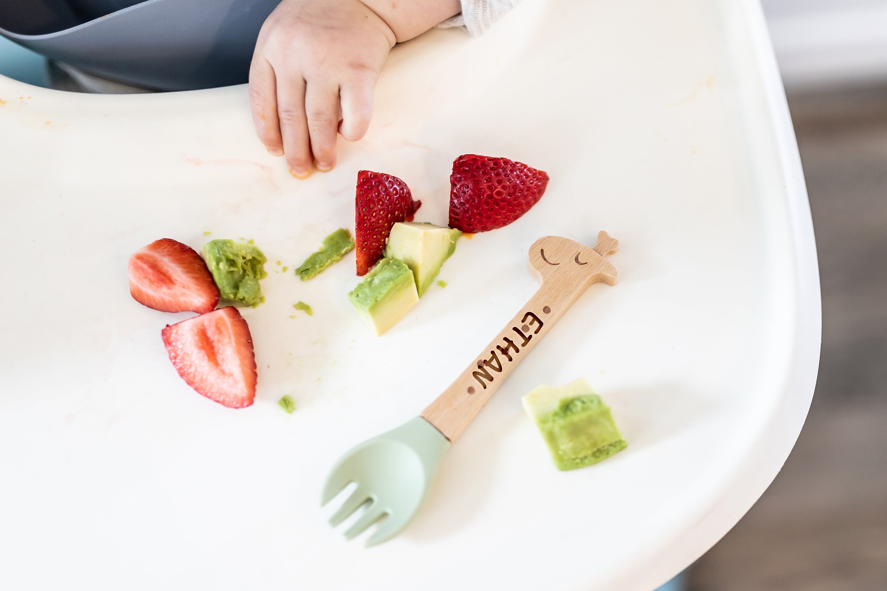 Personalized Spoon and Fork Set Sweet Baby Giraffe Laser Engraved