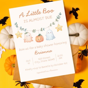 A Little Boo is Almost Due Baby Shower Invitation, Halloween Baby Shower Invite, Ghost Halloween Baby Shower Invite, Little Boo Invitation