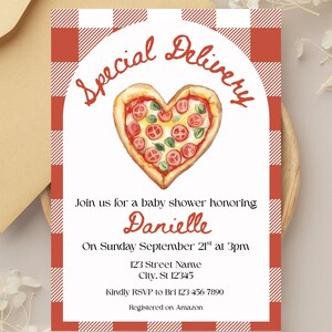 Pizza Baby Shower Invite, Special Delivery Baby Shower Invitation, Pizza Shower Invite, Gender Neutral Baby Shower, Jack and Jill Shower