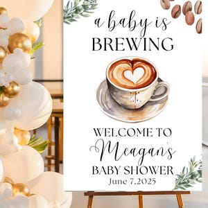A Baby is Brewing, Coffee Baby Shower Welcome Sign, Coffee Bean Baby Shower, Coffee Theme Welcome Sign, Gender Neutral Baby Shower