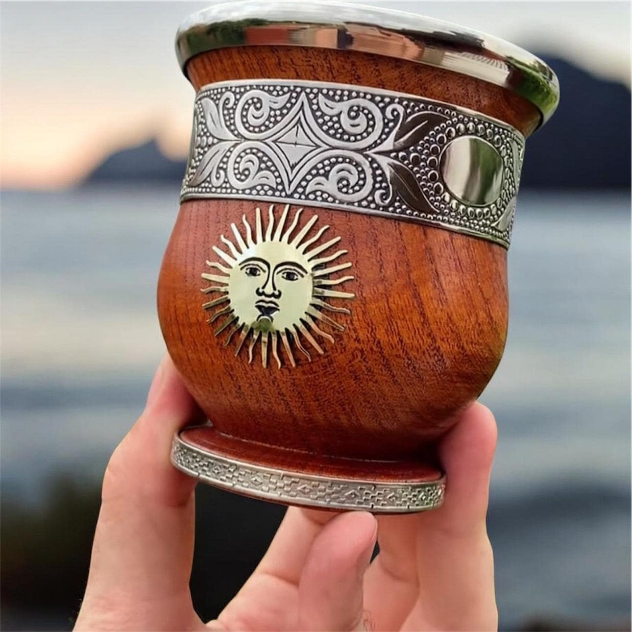 美術品・アンティーク・コレクション 手作りマテ茶カップ “5月の太陽