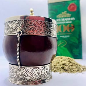 Imperial Criollo Mate Gourd – Handmade in Argentina – Nickel Silver Rim – Yerba Cup-Free bombilla
