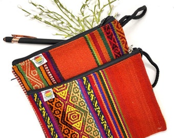 Clutch Aguayo Bag - Red/Orange, Bolivia