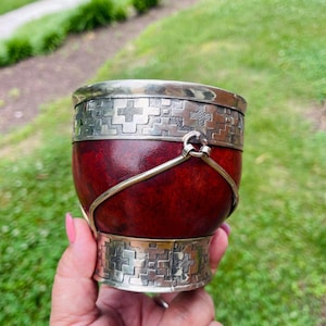 Imperial Criollo Mate Gourd – Handmade in Argentina – Nickel Silver Rim – Leather-Free – Traditional South American Yerba Cup-Free bombilla