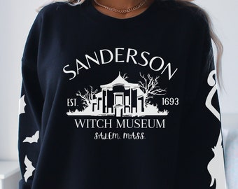 Sanderson Sister Crewneck Sweatshirt | Witch Museum Sweatshirt | Halloween Sweatshirt | Double Sleeve Halloween Sweatshirt