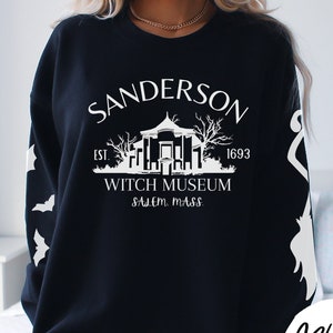 Sanderson Sister Crewneck Sweatshirt | Witch Museum Sweatshirt | Halloween Sweatshirt | Double Sleeve Halloween Sweatshirt