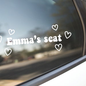 Girlfriend seat Decal Sticker For Car, passenger princess sticker, drivers side, passengers side decal, boyfriend sticker, custom name decal