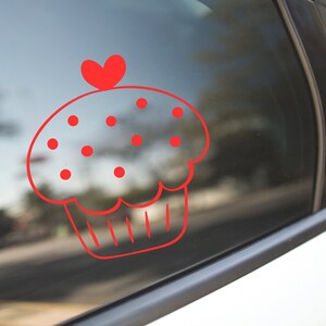 Strawberry heart cupcake Sticker For Cars, Laptops, Phones, cute sticker, girly sticker, cute cupcake decal sticker, cupcake outline