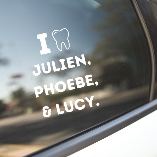 I love Julien, Phoebe, and Lucy Decal Sticker For Cars, swifty, Taylor Swifty, Bridgers, Boy the Genius, Tay Swifty decal, alternative decal