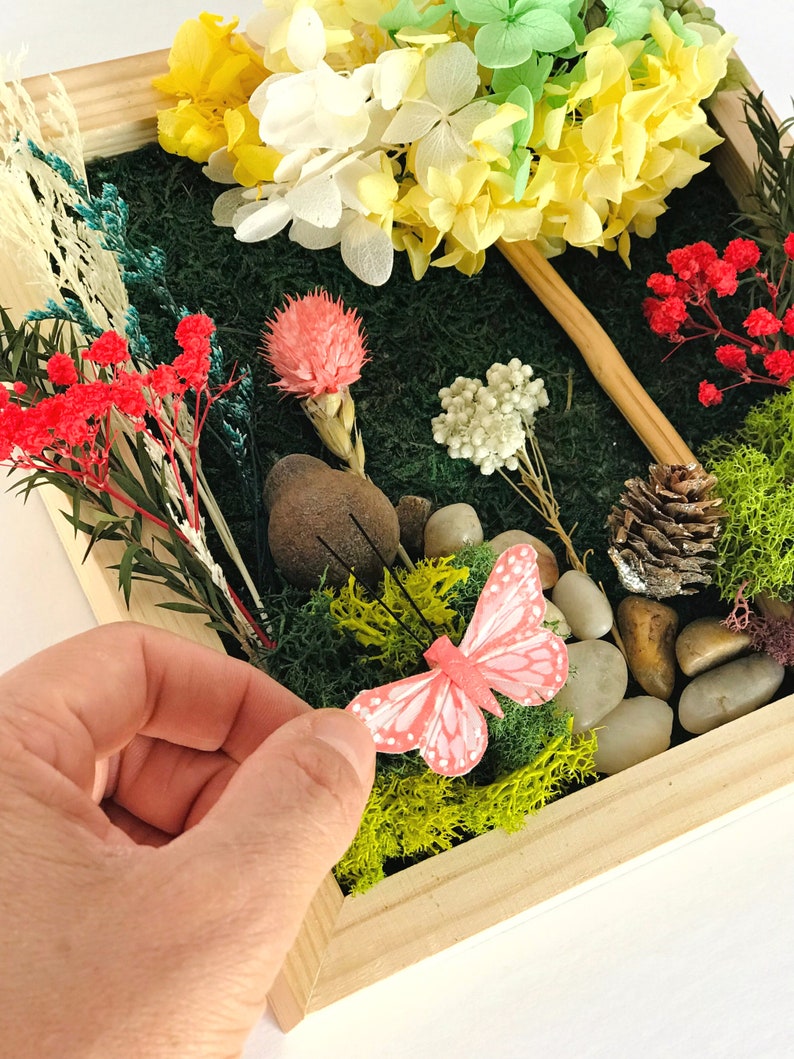 Family Craft Kit For Teens DIY Art Gift Set For Teenagers DIY Craft Therapy Box Frame Moss Art Flores Design Art Crafts Nature Inspired Room