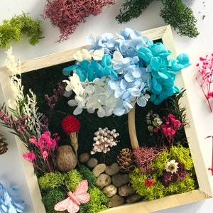 Craft Kit For Teens DIY Art Gift Set For Teenagers DIY Craft Therapy Box Frame Moss Art Flores Design Art Crafts Nature Inspired Room Decor