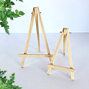 2Pcs Small Tabletop Display Stand, Mini Wooden Display Easel Wood Painting  Easel Holder Stand Portable Canvas Photo Picture Sign Holder