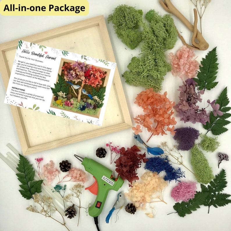 Craft Gift For Girls Craft Kit For Tweens DIY Gift For Crafter DIY Moss Art Kit Craft Kit Gift For Crafty Girls Art Moss Wall Set Nature Inspired Craft Gift