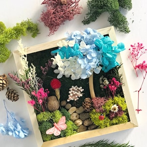 Craft Kit For Teens DIY Art Gift Set For Teenagers DIY Craft Therapy Box Frame Moss Art Flores Design Art Crafts Nature Inspired Room Decor