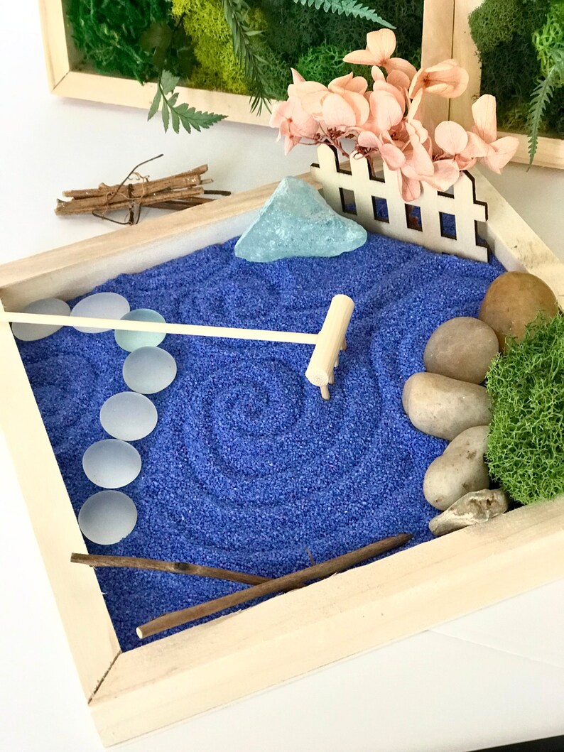 Zen Garden Kit Zen Garden Desk Zen Garden Sand Zen Garden Etsy
