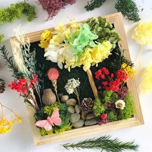 Family Craft Kit For Teens DIY Art Gift Set For Teenagers DIY Craft Therapy Box Frame Moss Art Flores Design Art Crafts Nature Inspired Room