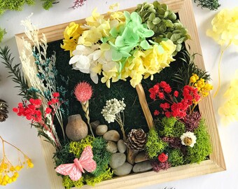 Family Craft Kit For Teens DIY Art Gift Set For Teenagers DIY Craft Therapy Box Frame Moss Art Flores Design Art Crafts Nature Inspired Room