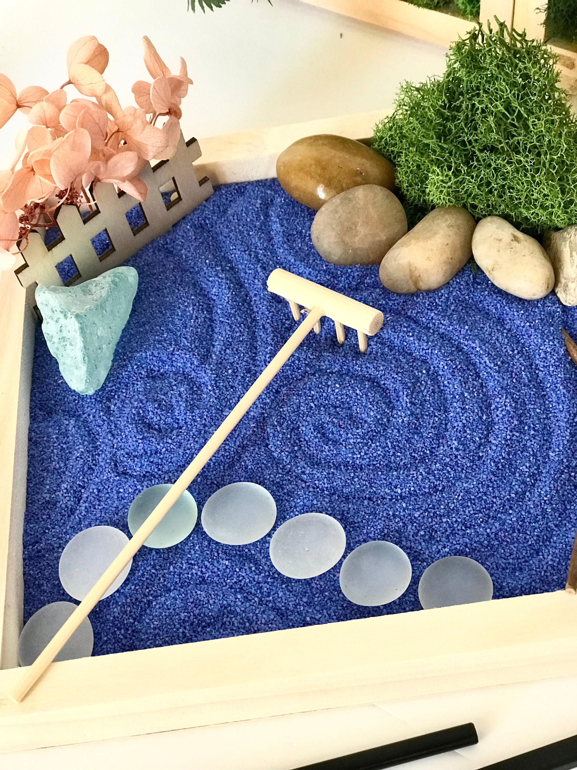 thumbnail image 2 of Goth Zen Garden Kit For Desk - 11 Spooky Miniatures, 4 Glow Ghosts, Black & Red Sand (Black Tray) 2 of 10