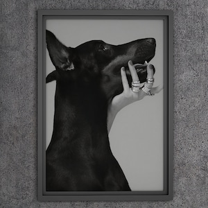 Doberman Palm Poster Print, Hypebeast Poster, Luxury Designer Fashion Dog Lover Poster, Fashion Wall Art, Designer Poster, Streetwear Poster