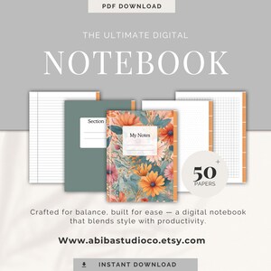 Boho Digital Notebook | Hyperlinked iPad Planner (Digital Download)