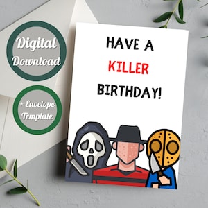Horror Movie Birthday Card, Scream Scary Movie Horror Killer Lovers Merch Gift