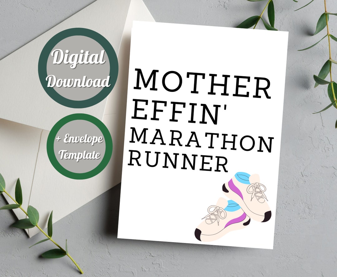 Congratulations Marathon Runner Card, Printable Card for Running a Half