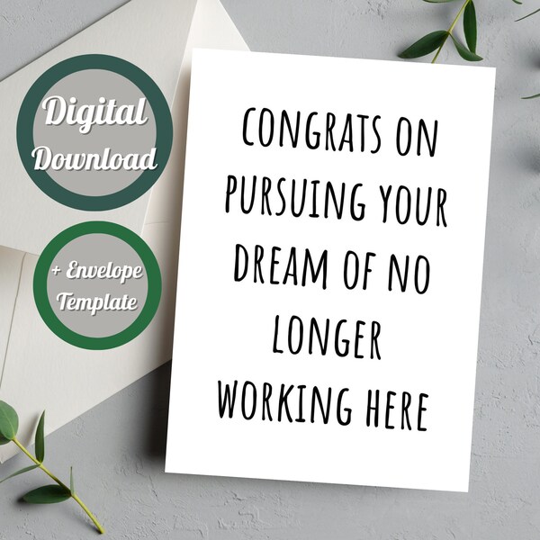 Quitting Job Card - Etsy