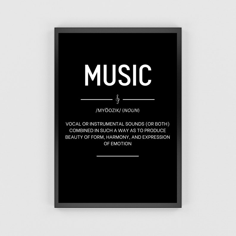 Set of 2 Black and White Printable Music Artist Definition Etsy