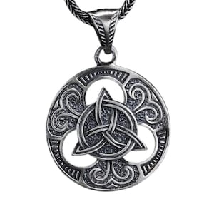 Sterling Silver Celtic Trinity Knot Necklace - Handmade Triquetra Pendant